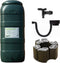 Luxe voordeelset 100L groen Rainsaver regenton + kraan + voet + vulautomaat - muurmodel - waterton