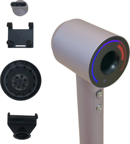 LuxeBreeze Föhn - Seizoenstunter - Ionentechniek - Intelligent Digitaal Scherm - 2 Windsnelheden - 120000 RPM - 4 Temperatuurinstellingen - 3 Magnetische Opzetstukken - Muurbevestiging - Giftbox Inbegrepen