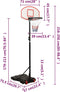 LuxeLivin' - Basketbalstandaard 216-250 cm polyetheen wit