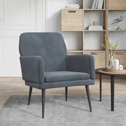 LuxeLivin' - Fauteuil 62x79x79 cm fluweel donkergrijs