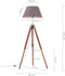 LuxeLivin' - Vloerlamp driepoot 141 cm massief teakhout honingbruin en grijs
