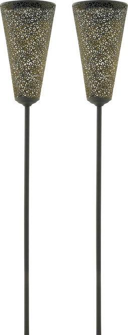 Luxform - 2x Solar Tuinfakkel - Leeds - LED - Werkend op zonne-energie - Set van 2 stuks