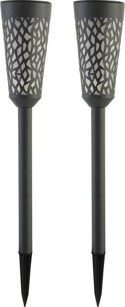 Luxform - 2x Solar Tuinfakkel - Swansea - LED - met Vlameffect - Werkend op zonne-energie - Set van 2 stuks