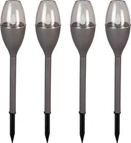 Luxform - 4x Solar Tuinlamp - Jive - Met Vlameffect LED - Antraciet - Set van 4 stuks