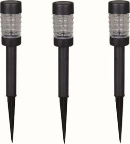 Luxform - Rennes - Tuinlampen 3 stuks - Solar 5 Lumen - RVS Antraciet - Werkend op zonne-energie