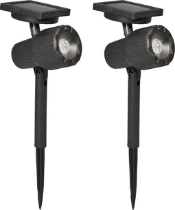 Luxform - Salamanca - Tuinlampen 2 stuks - Solarspots - Zwart - 20 Lumen - Werkend op zonne energie