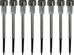 Luxform - Siena - Solar Tuinlamp - 8 stuks - RVS Zilver - Werkend op zonne-energie