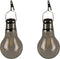 Luxform - Solar 2x Glazen Hanglampen - Filament LED - Werkend op zonne-energie - Set van 2 stuks - 17 cm hoog