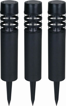 Luxform - Solar 3x Tuinlamp - Montelimar - Zwart - LED - 5 Lumen - Set van 3 stuks - Werkend op zonne-energie