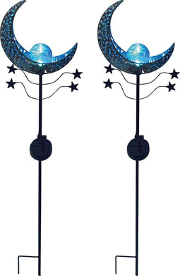 Luxform - Tuinlamp met grondspies - Mandala Blauw - 2 stuks - LED - Werkend op zonne-energie
