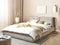 VINAY - Tweepersoonsbed - Taupe - 160 x 200 cm - Corduroy