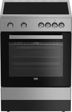 Beko FSM67010GX - Fornuis 60 cm - 4 vitro keramische zones - Roestvrijstaal