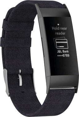 iMoshion Bandje Geschikt voor Fitbit Charge 4 / Charge 3 - iMoshion Nylon bandje - Zwart