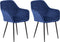 Set van 2 eetkamerstoelen WELLSTON Fluweel Donkerblauw