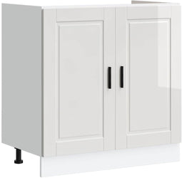 vidaXL - Spoelbakonderkast - Porto - 80x46x81,5cm - bewerkt - hout - hoogglans - wit