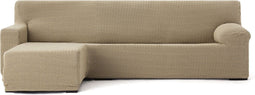 Hoes voor chaise longue met korte armleuning links Eysa JAZ Beige 120 x 120 x 360 cm