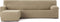 Hoes voor chaise longue met korte armleuning links Eysa JAZ Beige 120 x 120 x 360 cm