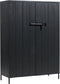 WOOOD Bruut Kast 2-Deurs - Geborsteld Grenen - Zwart - 140,5x100x41,5