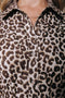 Colourful Rebel Minon - Mini Dress - Wijduitlopende fit Lange mouw Ceintuur Leopard dessin - XL