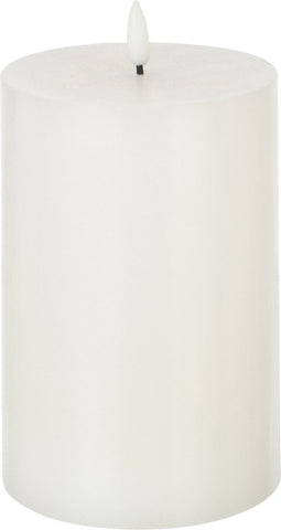 J-Line kaars - wit - medium - LED lichtjes