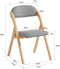 SoBuy FST92-N - Houten Klapstoel - Gestoffeerd Zitkussen - Grijs/Natuur 47.5x77x59 cm