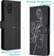 iMoshion Hoesje Geschikt voor Samsung Galaxy A51 Hoesje Met Pasjeshouder - iMoshion Design Softcase Bookcase - Wit / Zwart / Woman Flower Black