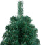 vidaXL - Kunstkerstboom - met - verlichting - en - kerstballen - half - 180 - cm - groen