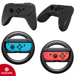 Controlla Grip Set - Racestuur en Controller houder - Ergonomisch - Zwart (2 stuks)