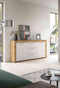 Furnilux Jam - Dressoir - Melamine met praktische indeling - Wit eiken 35x125x80cm