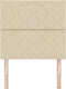 vidaXL - Hoofdbord - Diamantblok - ontwerp - Crème - 100 - cm - Stof