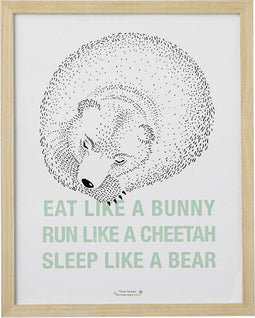 Bloomingville Mini - Poster - Hout/Plexiglas - Naturel/Mint