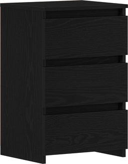 vidaXL - Nachtkastje - Zwart - Eiken - 40x35x62,5 - cm - Geengineerd - Hout