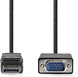 Nedis VGA-Kabel - DisplayPort naar VGA - Vernikkeld - 1080p - 1.00 m - Zwart