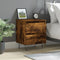 vidaXL - Nachtkastje - 40x35x50 - cm - bewerkt - hout - gerookt - eikenkleurig