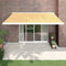 vidaXL - Luifel - uittrekbaar - 4x3 - m - stof - en - aluminium - geel - en - wit