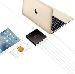 LVSUN 80W USB-C, QC3.0 LS-Q5U-PD USB-laadstation Thuis Uitgangsstroom (max.) 17000 mA 5 x USB 3.2 Gen 1 bus A (USB 3.0)