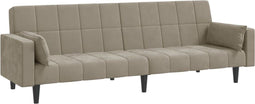 vidaXL - Slaapbank - 2-zits - met - 2 - kussens - fluweel - lichtgrijs