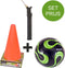 Voetbal training set inclusief voetbal, pionnen en ballenpomp