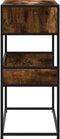 vidaXL - Wandtafel - 90x35x80 - cm - bewerkt - hout - gerookt - eikenkleurig