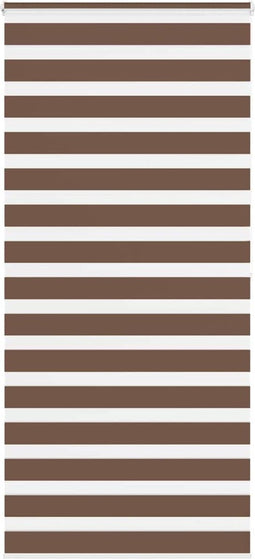 vidaXL - Zebra - rolgordijn - 105x200 - cm - stofbreedte - 100,9cm - polyester - bruin