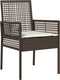 vidaXL - Tuinstoelen - 2 - stuks - met - Kussens - Bruin - Poly - Rattan