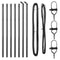 vidaXL - Hekpalen - 7 - stuks - Grijs - Ø32 - mm - 80 - cm - Gegalvaniseerd - Staal
