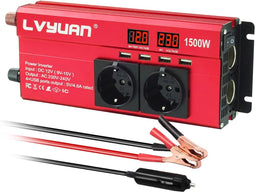 LVYUAN - 1500W Spanningsomvormer - 12V naar 230V - Rood