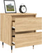 vidaXL - Nachtkastje - 40x35x50 - cm - bewerkt - hout - sonoma - eikenkleurig