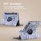 imoshion Tablet Hoes - Geschikt voor Samsung Galaxy Tab S9 11.0 inch FE / Galaxy Tab S10 FE - 360° Draaibare Design Bookcase 2.0 - White Blue Stripes