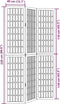 vidaXL - Kamerscherm - met - 3 - panelen - massief - paulowniahout - wit