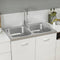 vidaXL - Gootsteen - dubbele - bakken - 800x500x155 - mm - roestvrij - staal - zilver