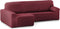 Hoes voor chaise longue met korte armleuning links Eysa ROC Tegel Donkerrood 180 x 120 x 360 cm