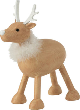 J-Line figuur Hert Vacht - polyresin - naturel/wit - large