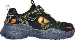 Skechers Skech-O-Saurus - Jongens Sneakers - Gore & Strap met Dinosaur Details - Black/Lime - Maat 32
